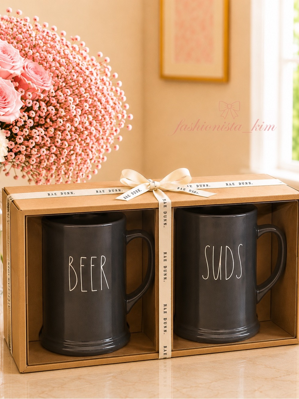 Rae Dunn BEER & SUDS set of 2 steins mugs